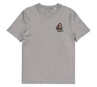 ANCHOR & CREW The DJ Monkey Cotton Embroidered T-Shirt in Light Grey | Size: Large ANCHOR & CREW Light Grey L