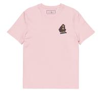 ANCHOR & CREW The DJ Monkey Cotton Embroidered T-Shirt in Pink | Size: Small ANCHOR & CREW Pink S