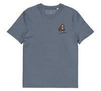 Anchor & Crew The DJ Monkey Organic Cotton Embroidered T-Shirt - L - Dark Heather Blue