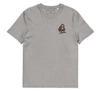 Anchor & Crew The DJ Monkey Organic Cotton Embroidered T-Shirt - S - Heather Grey