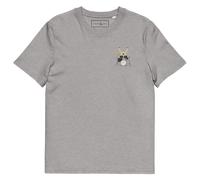 ANCHOR & CREW The Drummer Monkey Cotton Embroidered T-Shirt in Light Grey | Size: Medium ANCHOR & CREW Light Grey M