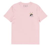 ANCHOR & CREW The Drummer Monkey Cotton Embroidered T-Shirt in Pink | Size: Small ANCHOR & CREW Pink S