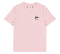 ANCHOR & CREW The Drummer Monkey Cotton Embroidered T-Shirt in Pink | Size: XL ANCHOR & CREW Pink XL