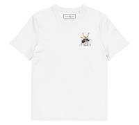 ANCHOR & CREW The Drummer Monkey Cotton Embroidered T-Shirt in White | Size: Small ANCHOR & CREW White S