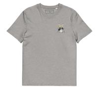 Anchor & Crew The Drummer Monkey Organic Cotton Embroidered T-Shirt - L - Heather Grey