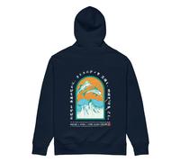 Anchor & Crew Think Ocean 05 Japan Gurafiku Heavy Organic Cotton Hoodie - L - Navy Blue