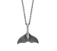 Anchor & Crew Think Ocean Big Whale Silver Necklace Pendant - S - 45cm