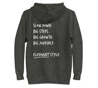 Anchor & Crew Think Ocean Elephant Aspirations Cotton Blend Embroidered Hoodie - 2XL - Charcoal Heather