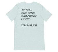 Anchor & Crew Think Ocean Polar Bear Aspirations Cotton Embroidered T-Shirt - 2XL - Heather Ice Blue