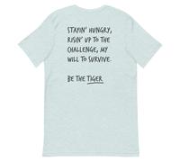 Anchor & Crew Think Ocean Tiger Aspirations Cotton Embroidered T-Shirt - L - Heather Ice Blue
