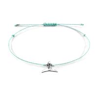 Anchor & Crew Turquoise Think Ocean Mini Whale Silver and Rope Macrame Bracelet