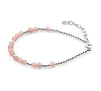 ANCHOR & CREW Women's Agate Sienna Silver & Stone Bracelet in Pink ANCHOR & CREW Pink One Size