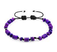 ANCHOR & CREW Women's Hailey Silver & Freshwater Shell SKINNY Macrame Bracelet in Purple ANCHOR & CREW Purple One Size