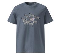 Anchor & Crew Zebra Where's William Going? Organic Cotton T-Shirt - Dark Heather Blue - S