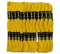 Anchor Cross Stitch Hand Embroidery Thread Stranded Cotton Craft Sewing Floss 25 Skeins-Yellow