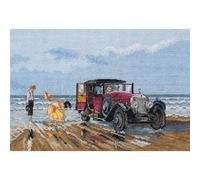 Anchor Cross Stitch Kit: Vintage Rolls on The Beach, Multi-Colour, 20 x 30cm