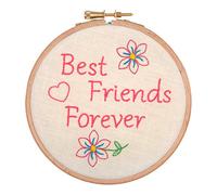 Anchor Embroidery Hoop Kit: Best Friends for Ever, Multi-Colour, 12 x 12cm