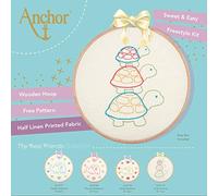 Anchor Embroidery Hoop Kit: Turtle Family, Multi-Colour, 17 x 17cm