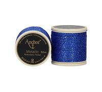 Anchor Embroidery Threads, 42% Polyamide, 58% Metallised Polyester, Blue, 50m, 12