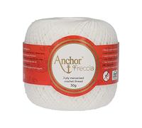 Anchor Freccia Thickness 20 4771020-07901 White Crochet Yarn 100% Cotton