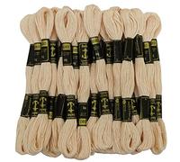 ANCHOR Hand Cross Stitch Stranded Cotton Embroidery Thread Floss Pack of 25 Skeins-Off-White