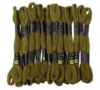 ANCHOR Hand Cross Stitch Stranded Cotton Embroidery Thread Floss Pack of 25 Skeins-Olive Green