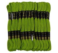 ANCHOR Hand Cross Stitch Stranded Cotton Embroidery Thread Floss Pack of 25 Skeins-Parrot Green