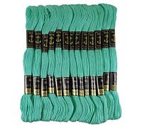 ANCHOR Hand Cross Stitch Stranded Cotton Embroidery Thread Floss Pack of 25 Skeins-Sea Green