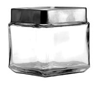 Anchor Hocking 1-Quart Stackable Jars with Brushed Aluminum Lid, Set of 6