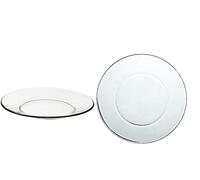 Anchor Hocking 25cm Large Round Clear Glass Dinner Plate | Reusable Serving Dish for Salad, Pasta & Dessert Dinnerware | USA-Made, Dishwasher Safe Tableware for Family Dining, Parties & Daily Use
