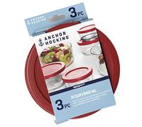 Anchor Hocking 3 Pack Replacement Lids for 4 Cups/946ml Round Red