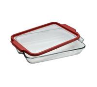 Anchor Hocking 91815TFC True Fit Baking Dish with Lid, Red