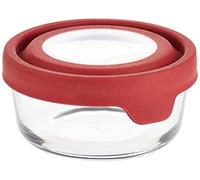 Anchor Hocking 91844 Small Trueseal Round Storage Jar with Red Lid