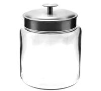 Anchor Hocking 96-Ounce Mini Montana Jars with Brushed Aluminum Metal Covers, Set of 2