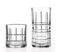 Anchor Hocking Manchester Drinking Glasses Set 16 Piece Set (8 Rocks Glasses & 8 Tumbler Glasses)