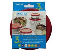 Anchor Hocking Replacement Lid 2 Cup / 472 ml, Set of 3 lids, red Round