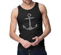 Anchor Made of Bones Nautical Sailor Pirate Men's Muscle Tank Top Sleeveless Graphic Gym Shirt Black S