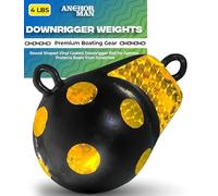 Anchor-Man Downrigger Weights [4lb 6lb 10lb 15lb] - Round Molded Vinyl Coated Downrigger Ball for Salmon Protect Boats from Scratches - Cannon Downrigger Accessories