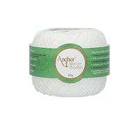 ANCHOR Mercer Crochet Shiny Crochet Yarn, Thickness: 80, Packaging: 20G, Running Length: 372M 7901 Crochet Threads