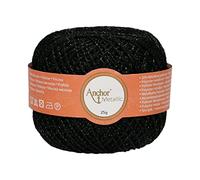 ANCHOR Metallic, Packaging: 25G, Running Length: 100M black Crochet Threads