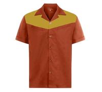 Anchor MSJ Men’s Retro Bowling Shirt 50s Style Two Tone Camp Collar Shirt Orange M