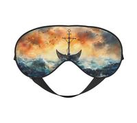 Anchor Ocean Pattern,Nautical Print Sleep Mask with Adjustable Strap, Comfortable Eye Cover for Travel, Yoga, Napping, Sleeping & Relaxation