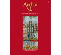 ANCHOR PCE0814 Cross Stitch Kit: Amsterdam Scene, Multi, 14 x 32cm