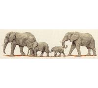Anchor PCE732 Cross Stitch Kit: Elephant Stroll, Multi, 14 x 47cm