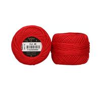 Anchor 4591008-00046 Embroidery Thread, 100% Cotton, Red, Thickness 8, 82 m, 16 g
