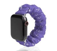 Anchor Purple Background Fashion Scrunchie Watch Strap Compatible with IWatch Series 1 2 3 4 5 6 Elastic Replacement Band