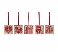 Anchor RDK55 Cross Stitch Kit: Counted: Christmas Tags (Set 5), Multi, 6 x 6cm