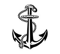 Anchor Retro Vintage Tattoo Boats Vinyl Wall Sticker Boys Room Art Decals Home Decoration for Kids Room Nursery Large - 79x100cm