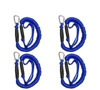Anchor Rope, 4PCS Dock Lines Elastic Marine Rope Bungee Cords Shock Ties for Watercraft Jet Ski Pontoon Canoe Power Boat Accessories,Multi Purpose(Blue-4PCS)