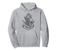 Anchor Rose Swallow Infinity Symbol Old-School Tattoo-Style Pullover Hoodie